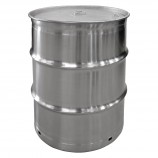 DSD DRUM BRUSHED STAINLESS STEEL - 34 GAL (40 GAL.US) - 1 PLUG 2" + 1 PLUG 3/4"