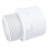 ADAPTER THREADED MALE WHITE PVC - 1 1/2" (MNPT X SOC)