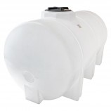 HORIZ. PLASTIC TANK - 603 GAL (725 GAL.US) - 49" DIA X 54" H X 101 LG X 16" OPENING X 2" DRAIN-WHITE