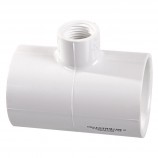 "T" ADAPTER REDUCER SOC FEMALE THREADED WHITE PVC - 2" X 1 1/4" (SOC X SOC X FNPT)