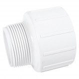 ADAPTER REDUCER THREADED MALE WHITE PVC - 1/2" X 1" (MNPT X SOC)