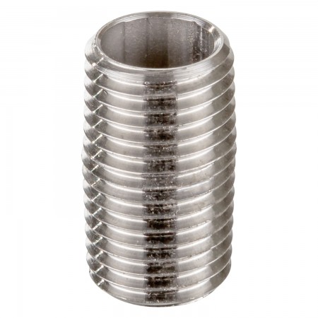 MAMELON CÉDULE 40 FILETÉ MÂLE INOX 316 - 1/2" X FERMÉ (MNPT X MNPT)