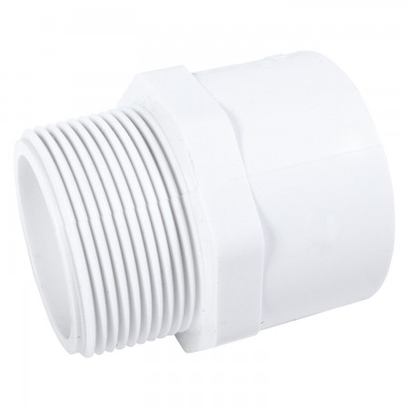 ADAPTER THREADED MALE WHITE PVC - 1" (MNPT X SOC)