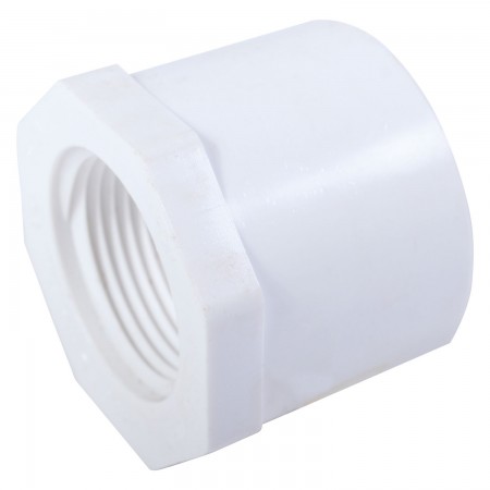 BUSHING REDUCER FLUSH STYLE FEMALE THREADED WHITE PVC - 2" X 1/2" (SPIG X FNPT)