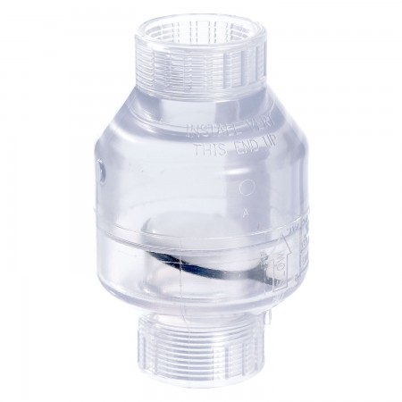 CLAPET ANTI-RETOUR PVC CLAIR FILETÉ - 1 1/4" (FNPT X FNPT)