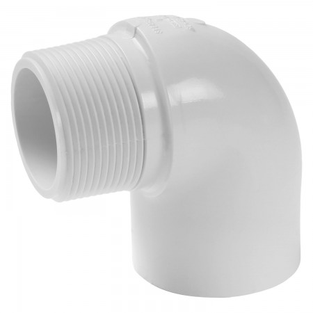 COUDE 90° COLLÉ FILETÉ MÂLE PVC BLANC - 3/4" (COL X MNPT)