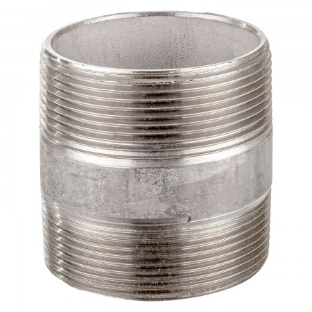 MAMELON CÉDULE 40 FILETÉ MÂLE INOX 316 - 1 1/2" X 2 1/2" (MNPT X MNPT)