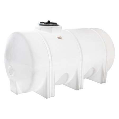 HORIZ. PLASTIC TANK - 603 GAL (725 GAL.US) - 49" DIA X 54" H X 101 LG X 16" OPENING X 2" DRAIN-WHITE