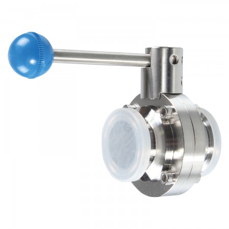 BUTTERFLY VALVE W/ PULL HANDLE AND VITON SEAL - 1 1/2" - STAINLESS STEEL