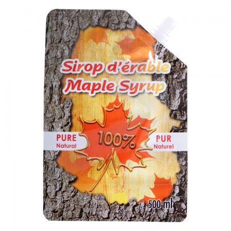 SACHET POUR SIROP D'ÉRABLE BILINGUE AVEC CAPUCHON - 500 ML (250/BTE)