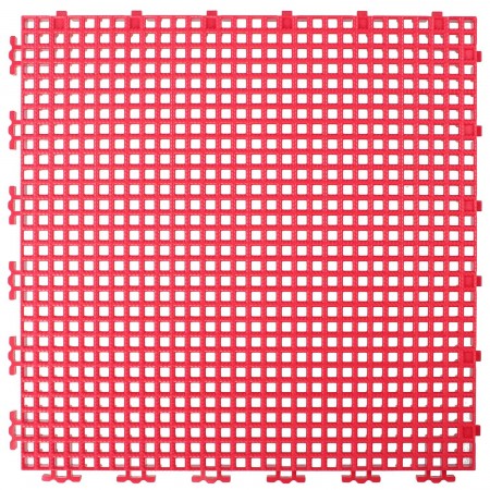 RIBBED 0.003" GRID TILE - 12" X 12" - BRIGHT RED
