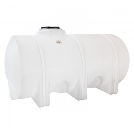 HORIZ. PLASTIC TANK - 603 GAL (725 GAL.US) - 49" DIA X 54" H X 101 LG X 16" OPENING X 2" DRAIN-WHITE