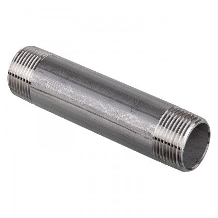 MAMELON CÉDULE 40 FILETÉ MÂLE INOX 316 - 1" X 5" (MNPT X MNPT)