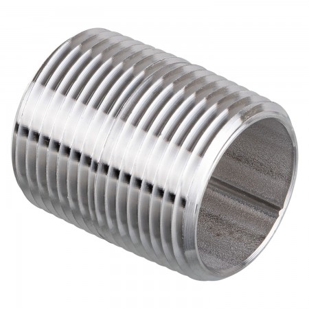 MAMELON CÉDULE 40 FILETÉ MÂLE INOX 316 - 1" X FERMÉ (MNPT X MNPT)