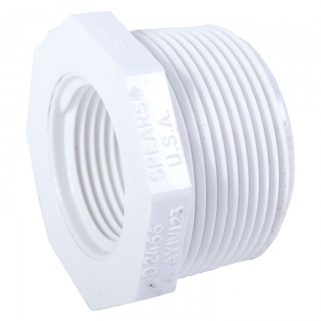 RÉDUIT FILETÉ MÂLE/FEMELLE PVC BLANC - 1 1/2" X 3/4" (MNPT X FNPT)